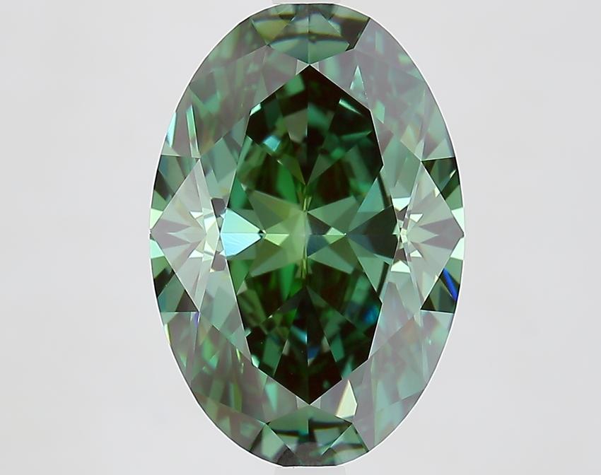 5.32 Ct. Fancy Vivid Green Oval Lab Grown Diamond