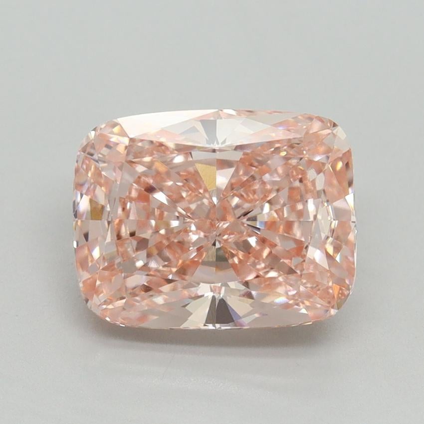 3.58 Ct. Fancy Vivid Pink Cushion Lab Grown Diamond