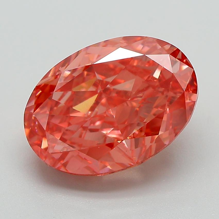 5.69 Ct. Fancy  Red Oval Lab Grown Diamond