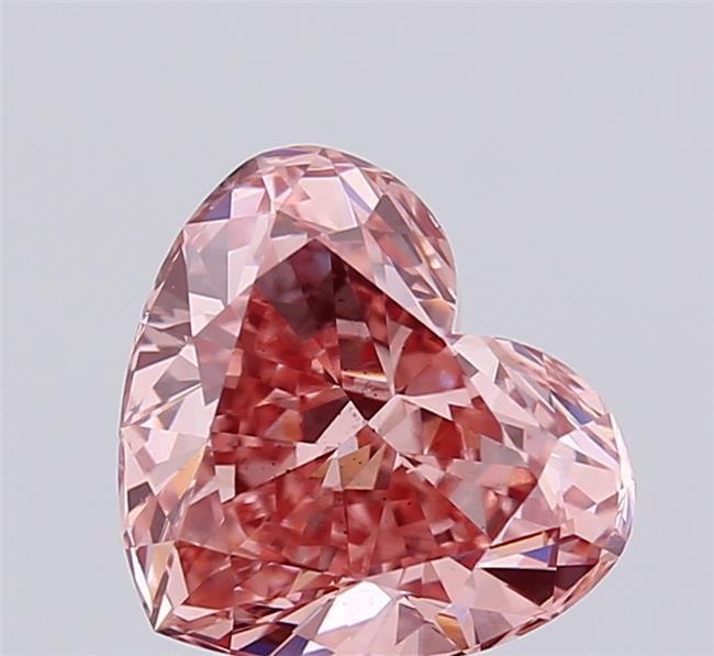 3.16 Ct. Fancy Vivid Brownish Pink Heart Lab Grown Diamond