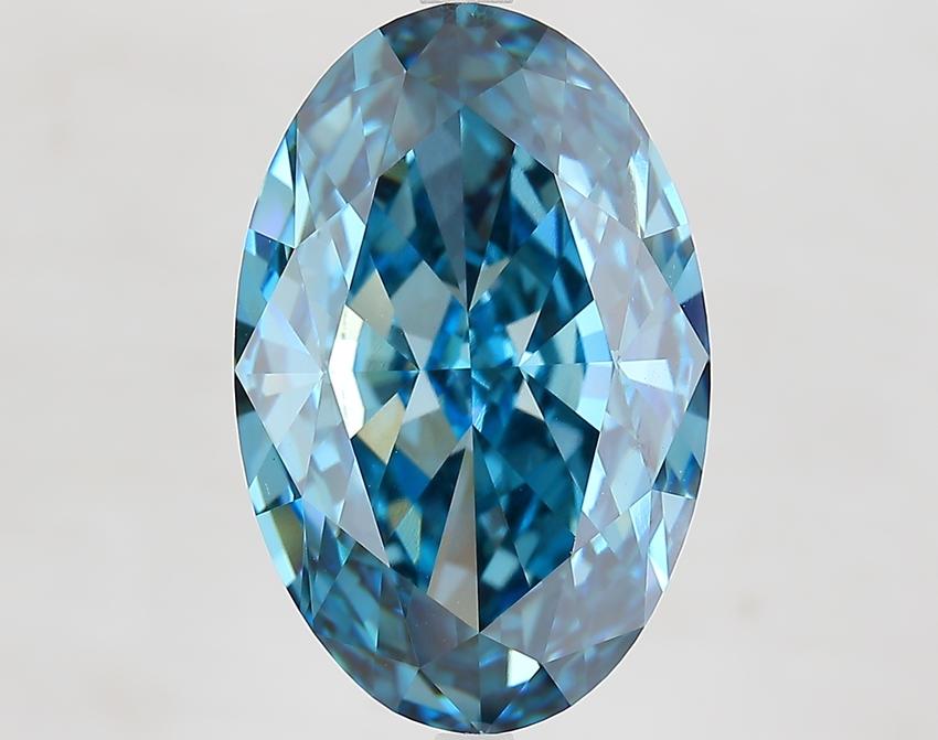10.73 Ct. Fancy Vivid Blue Oval Lab Grown Diamond