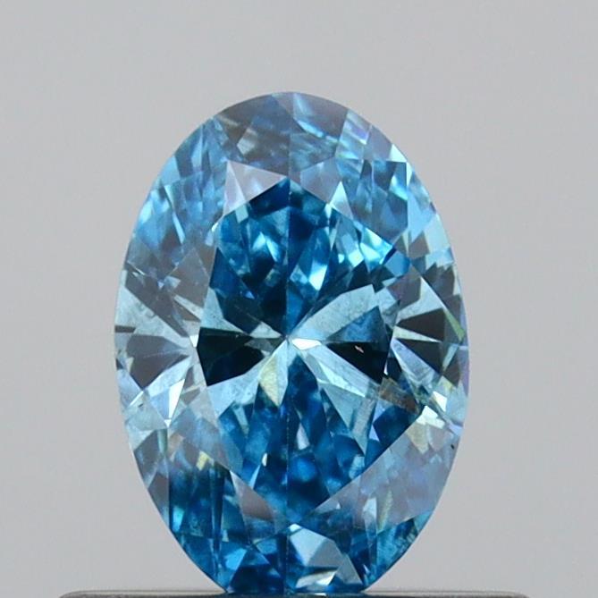 0.41 Ct. Fancy Vivid  Blue Oval Lab Grown Diamond