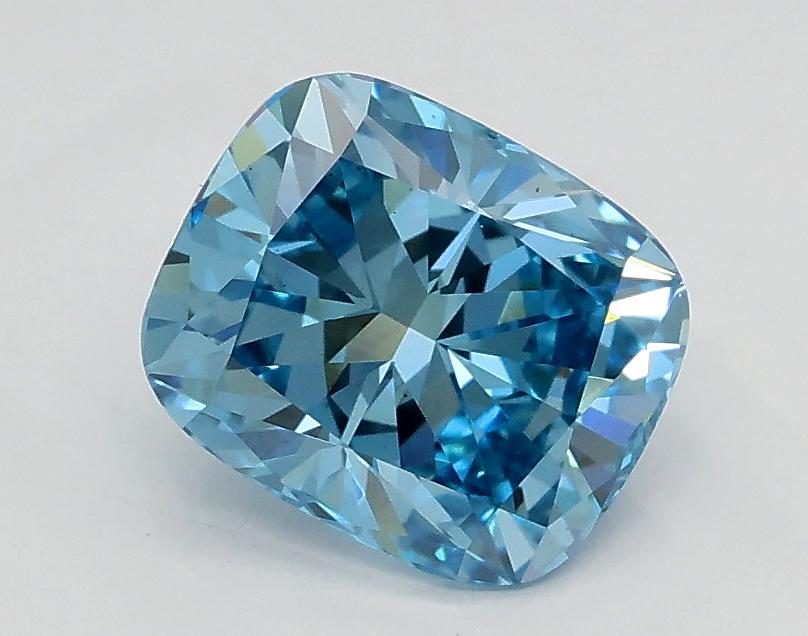 1.22 Ct. Fancy Vivid Blue Cushion Lab Grown Diamond