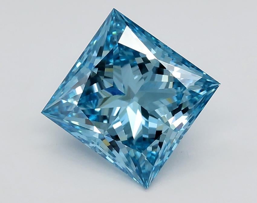 2.02 Ct. Fancy Vivid Blue Princess Lab Grown Diamond