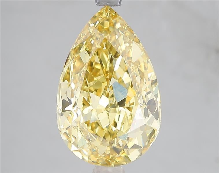 5.03 Ct. Fancy Vivid Yellow Pear Lab Grown Diamond