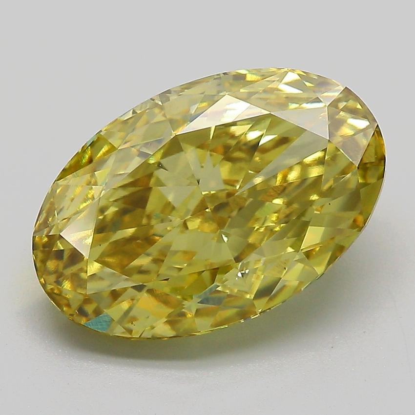 5.52 Ct. Fancy Vivid Yellow Oval Lab Grown Diamond