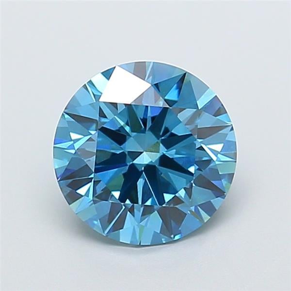 2.60 Ct. Fancy Vivid Blue Round Lab Grown Diamond