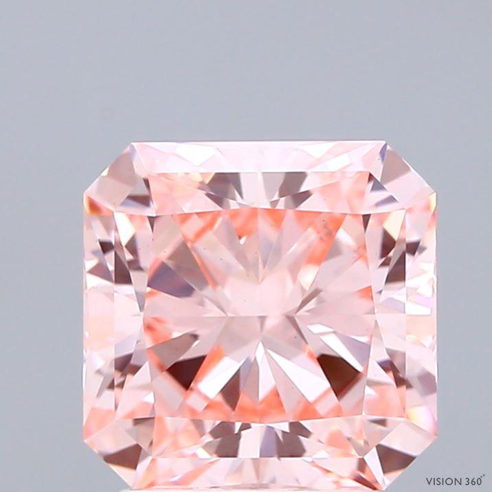 2.61 Ct. Fancy Vivid Pink Radiant Lab Grown Diamond