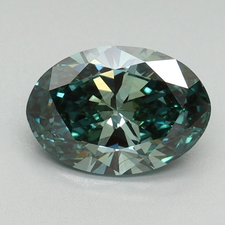 1.06 Ct. Fancy Vivid Green Oval Lab Grown Diamond