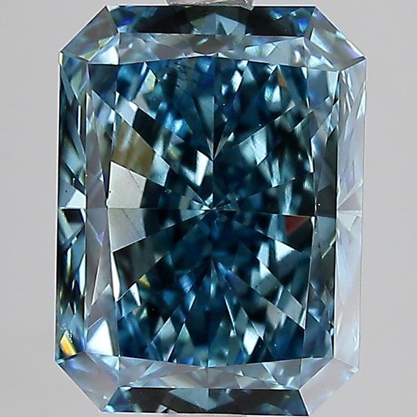 3.00 Ct. Fancy Vivid Greenish Blue Radiant Lab Grown Diamond