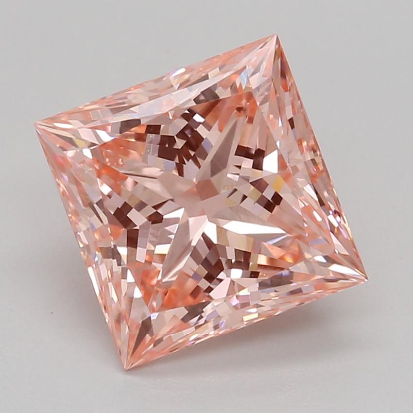1.55 Ct. Fancy Vivid Pink Princess Lab Grown Diamond