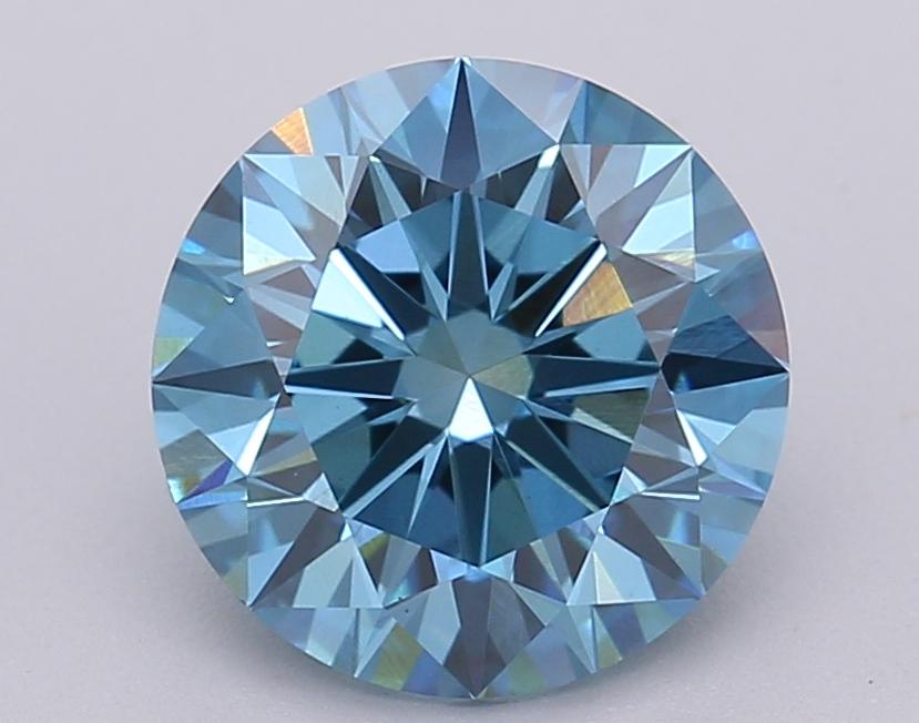 2.01 Ct. Fancy Vivid Blue Round Lab Grown Diamond