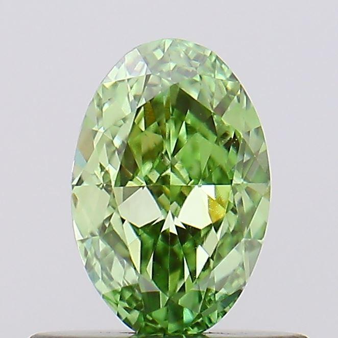 0.56 Ct. Fancy Vivid Green Oval Lab Grown Diamond