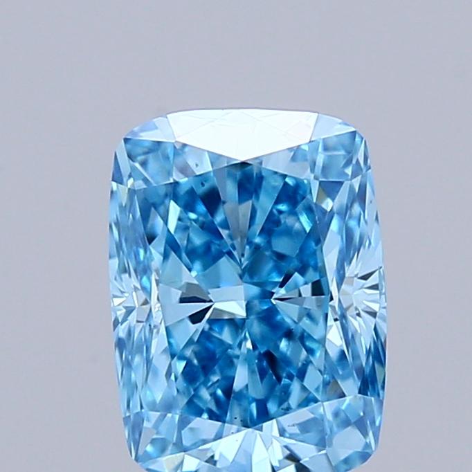 1.03 Ct. Fancy Vivid Blue Cushion Lab Grown Diamond