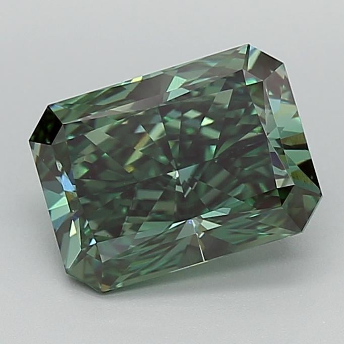 2.80 Ct. Fancy Vivid  Green Radiant Lab Grown Diamond
