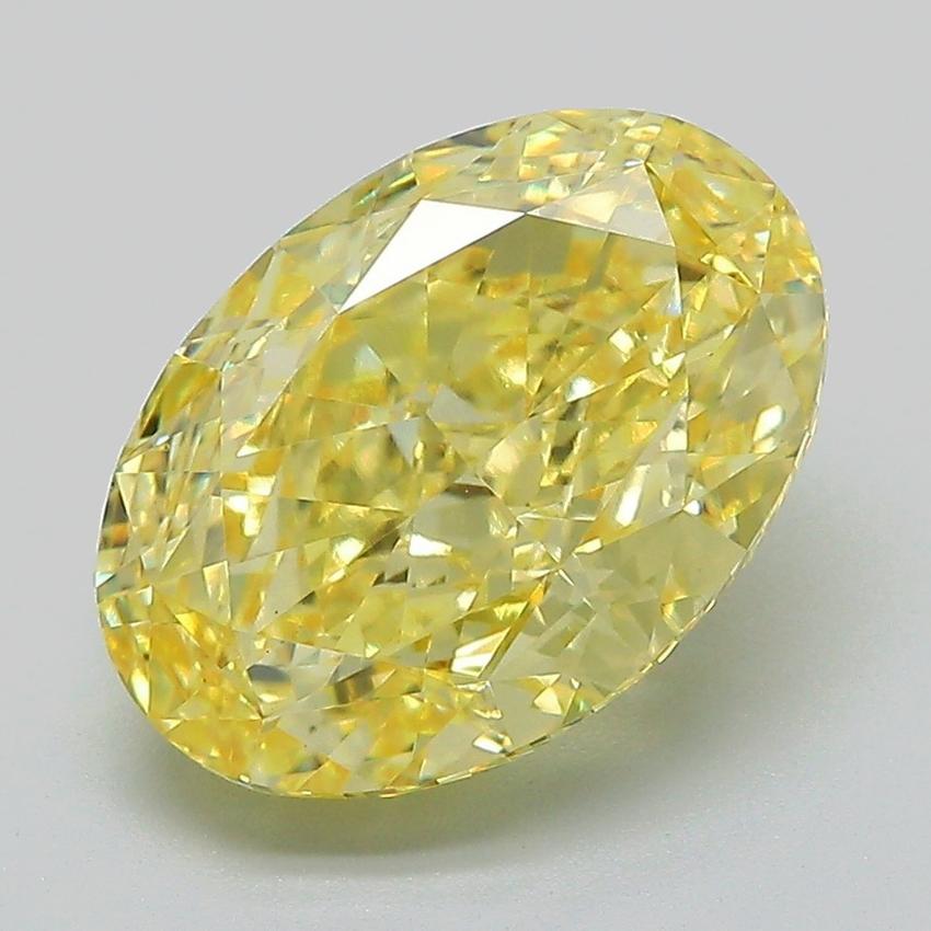 4.42 Ct. Fancy Vivid Yellow Oval Lab Grown Diamond
