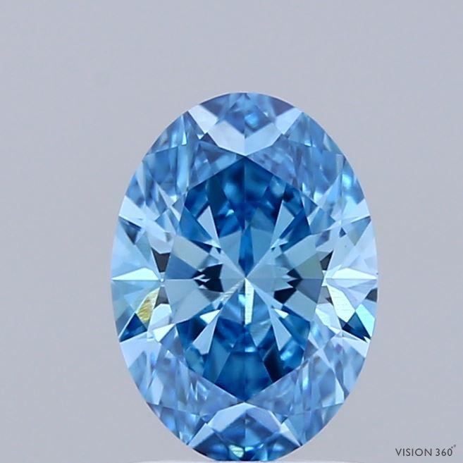 1.11 Ct. Fancy Vivid Blue Oval Lab Grown Diamond