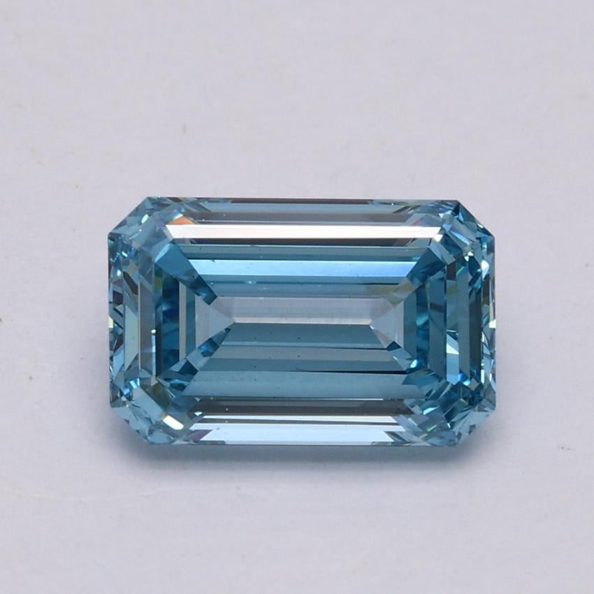 1.23 Ct. Fancy Intense Blue Emerald Lab Grown Diamond