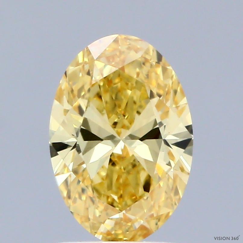 1.01 Ct. Fancy Intense Yellow Oval Lab Grown Diamond