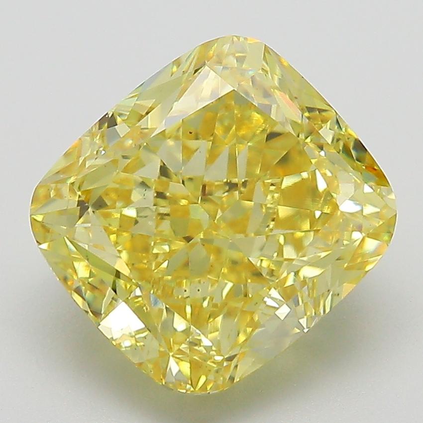 5.02 Ct. Fancy Intense  Yellow Cushion Lab Grown Diamond