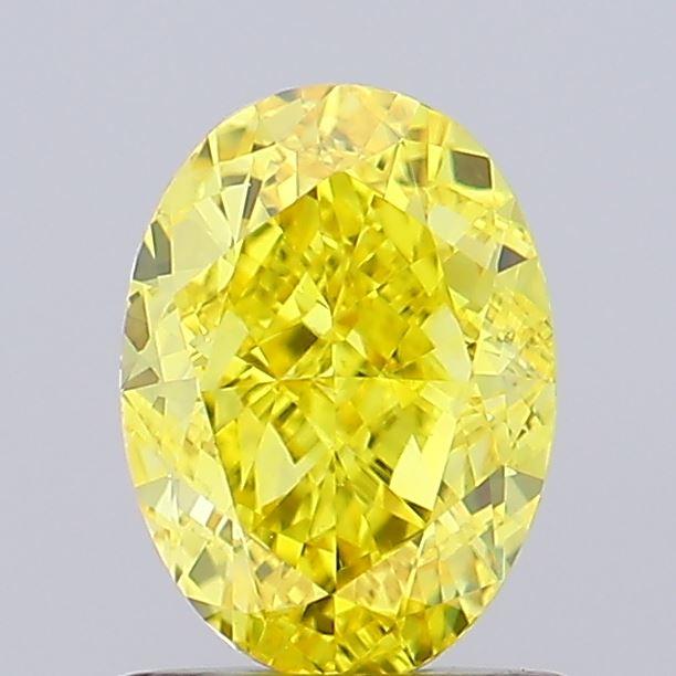 1.14 Ct. Fancy Vivid Yellow Oval Lab Grown Diamond