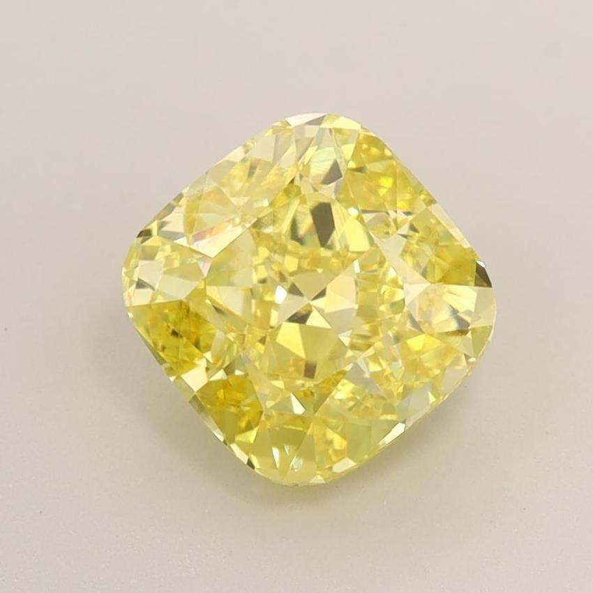2.00 Ct. Fancy Vivid Yellow Cushion Lab Grown Diamond