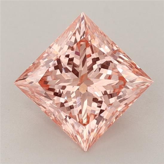 1.54 Ct. Fancy Vivid Orange Pink Princess Lab Grown Diamond