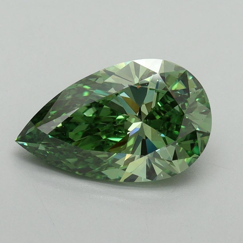 2.09 Ct. Fancy Vivid Green Pear Lab Grown Diamond