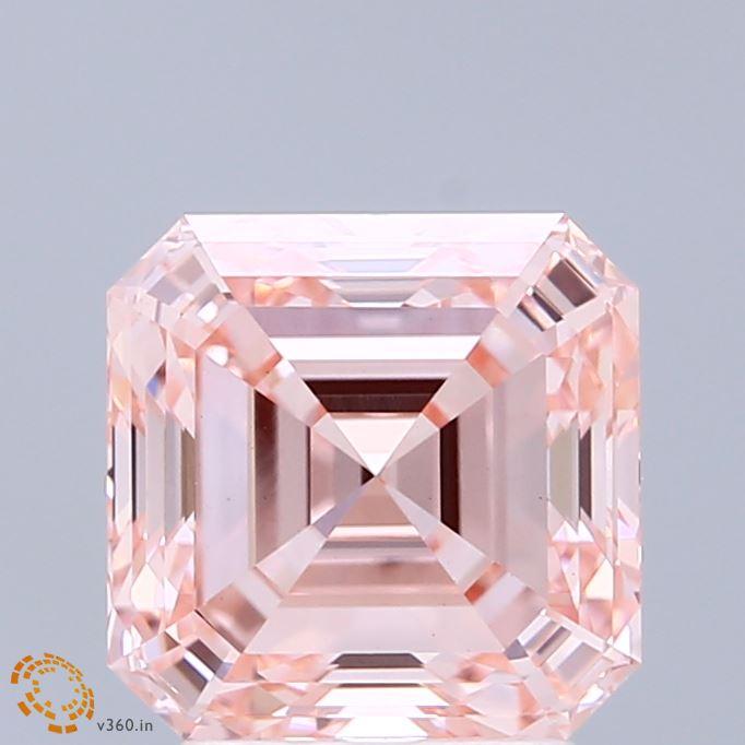 3.05 Ct. Fancy Intense Pink Asscher Lab Grown Diamond