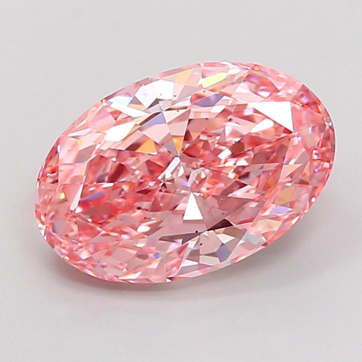 3.53 Ct. Fancy Vivid Pink Oval Lab Grown Diamond