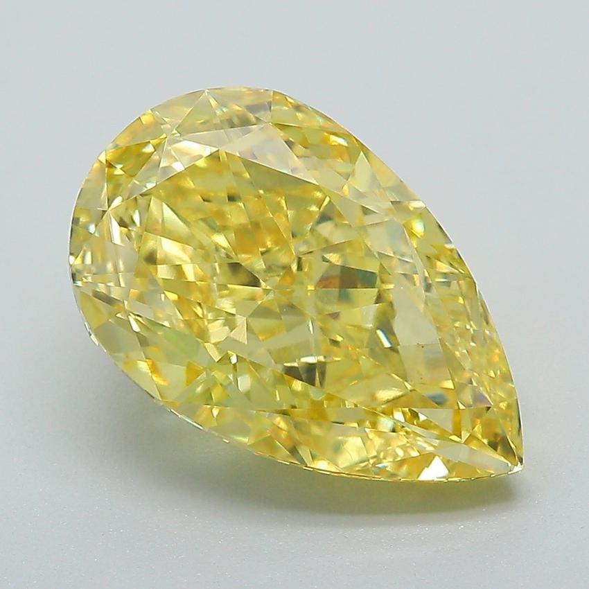 5.56 Ct. Fancy Vivid Yellow Pear Lab Grown Diamond