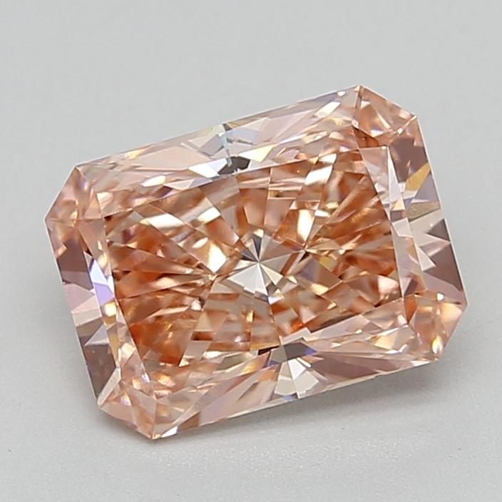 2.00 Ct. Fancy Intense Brownish Pink Radiant Lab Grown Diamond