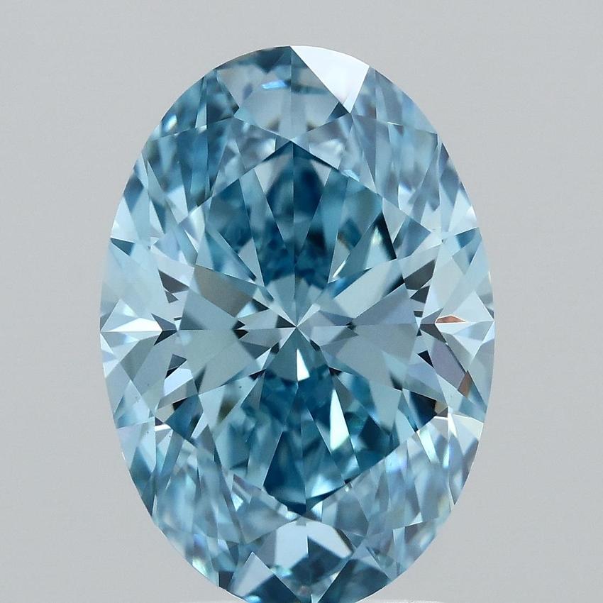 3.10 Ct. Fancy Vivid Blue Oval Lab Grown Diamond