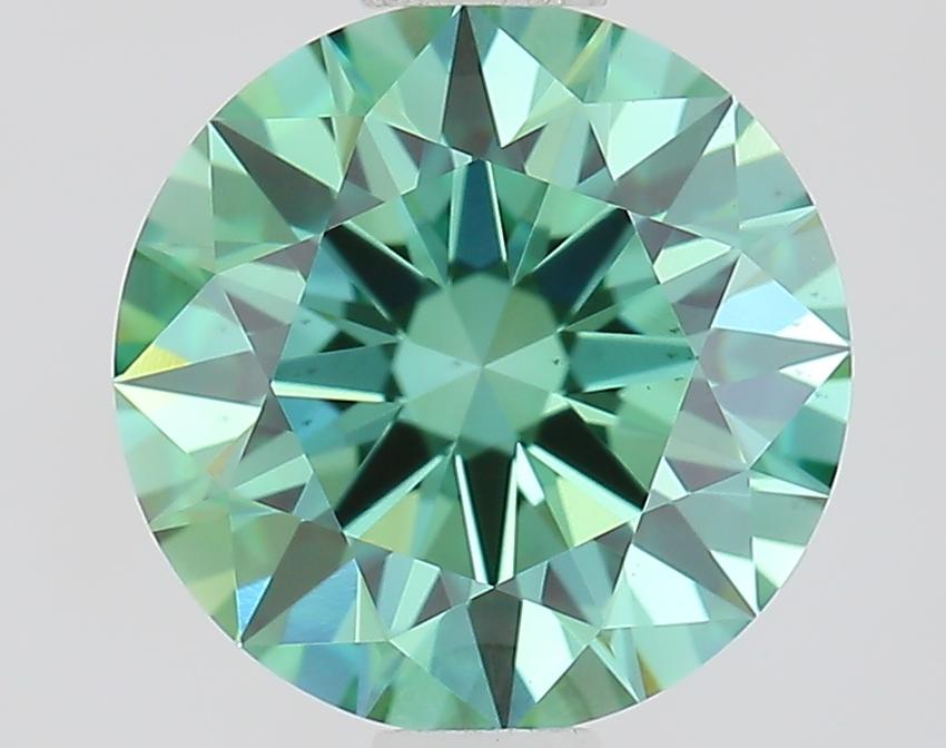 1.03 Ct. Fancy Vivid Green Round Lab Grown Diamond