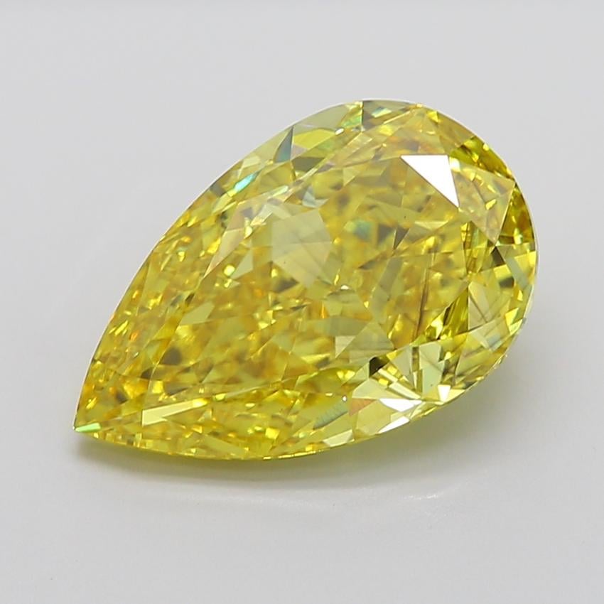 9.13 Ct. Fancy Vivid Yellow Pear Lab Grown Diamond