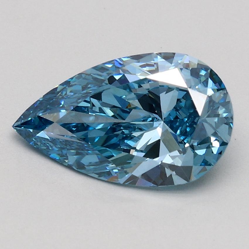 1.08 Ct. Fancy Vivid Blue Pear Lab Grown Diamond