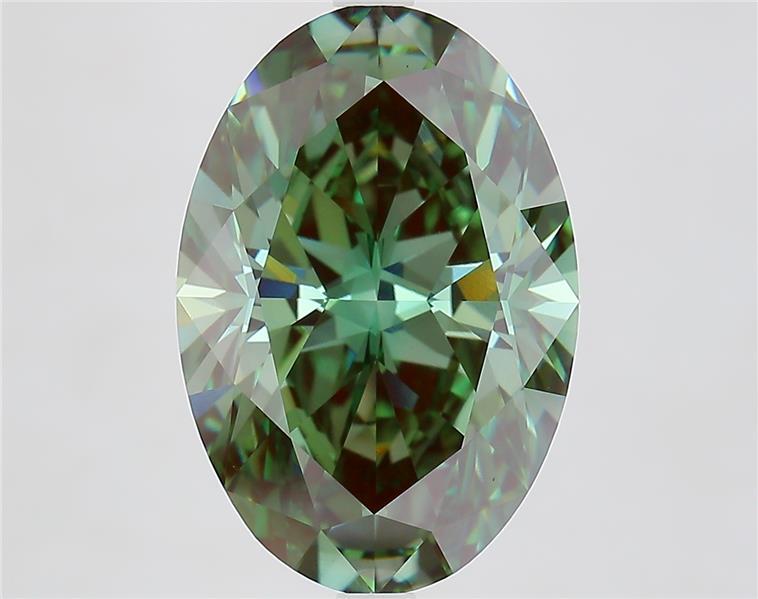 7.30 Ct. Fancy Vivid  Green Oval Lab Grown Diamond