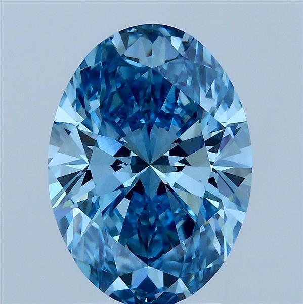 3.05 Ct. Fancy Vivid Blue Oval Lab Grown Diamond