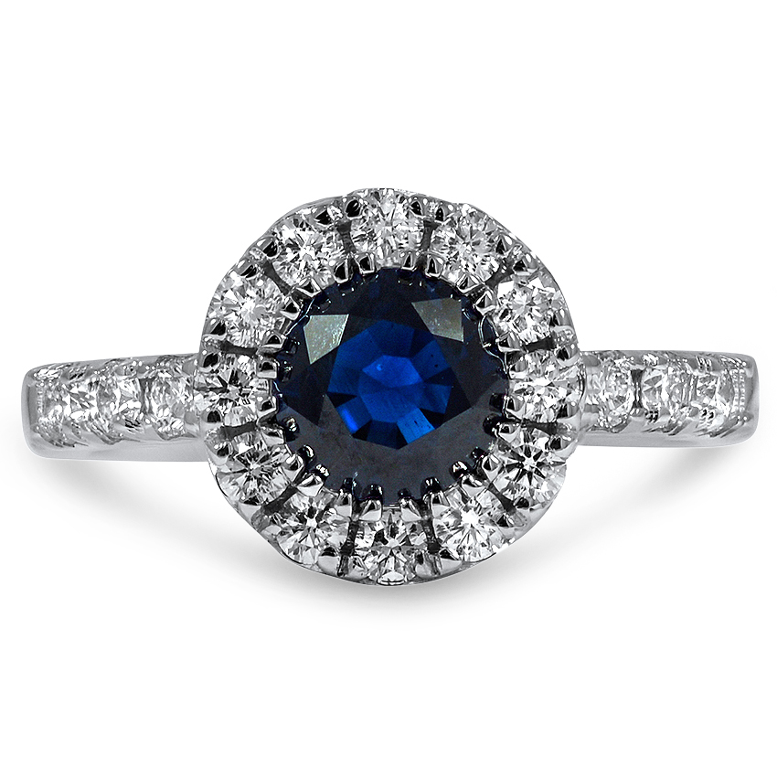 Custom Sapphire Halo Engagement Ring | Brilliant Earth