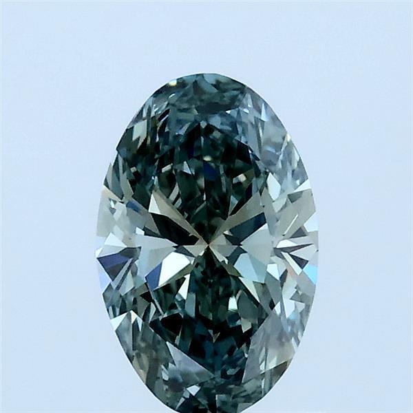 0.71 Ct. Fancy Intense Green Oval Lab Grown Diamond
