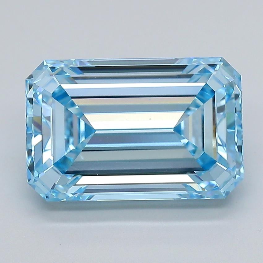 7.08 Ct. Fancy Vivid  Blue Emerald Lab Grown Diamond