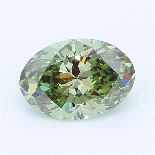 1.47 Ct. Fancy Vivid Green Oval Lab Grown Diamond