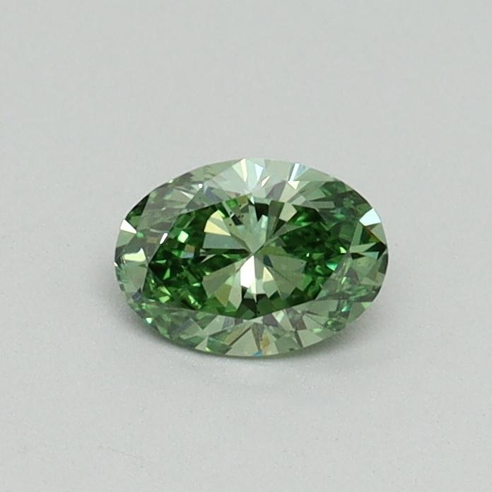 0.30 Ct. Fancy Vivid Green Oval Lab Grown Diamond