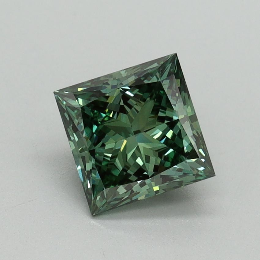 1.25 Ct. Fancy Vivid Green Princess Lab Grown Diamond
