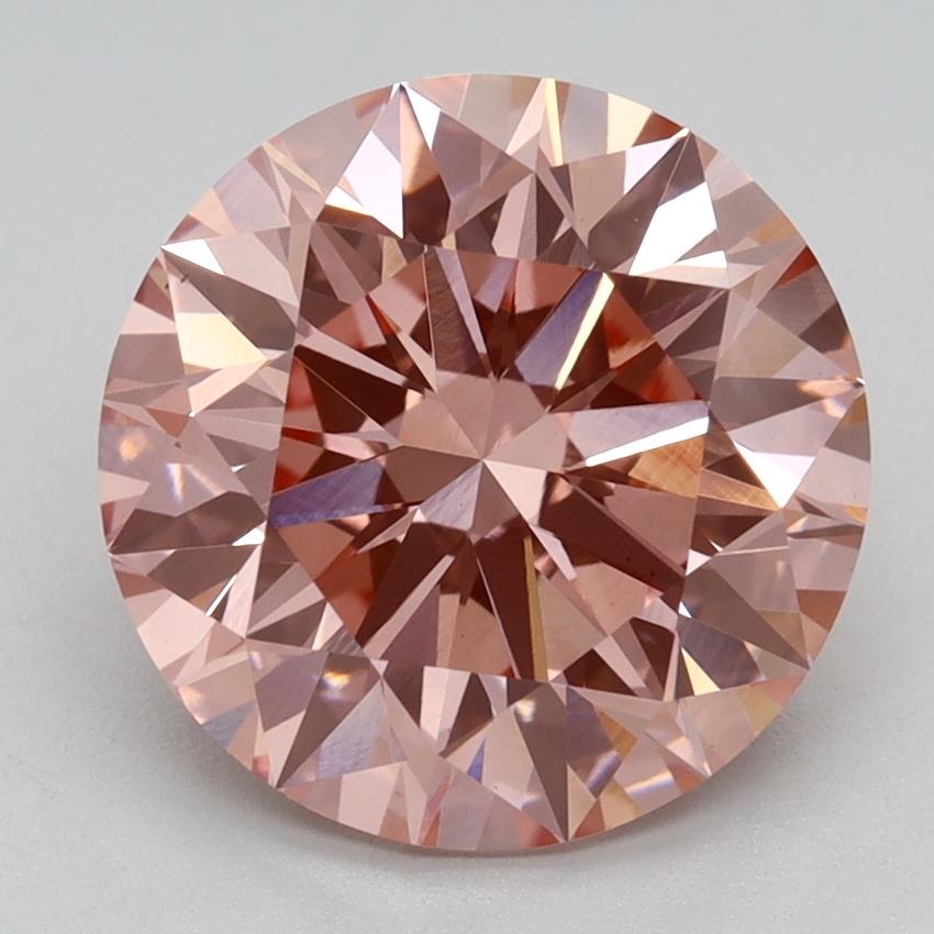 3.15 Ct. Fancy Vivid Pink Round Lab Grown Diamond