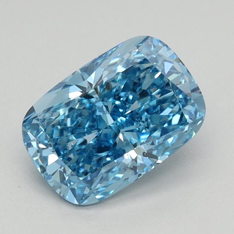 0.92 Ct. Fancy Vivid Blue Cushion Lab Grown Diamond