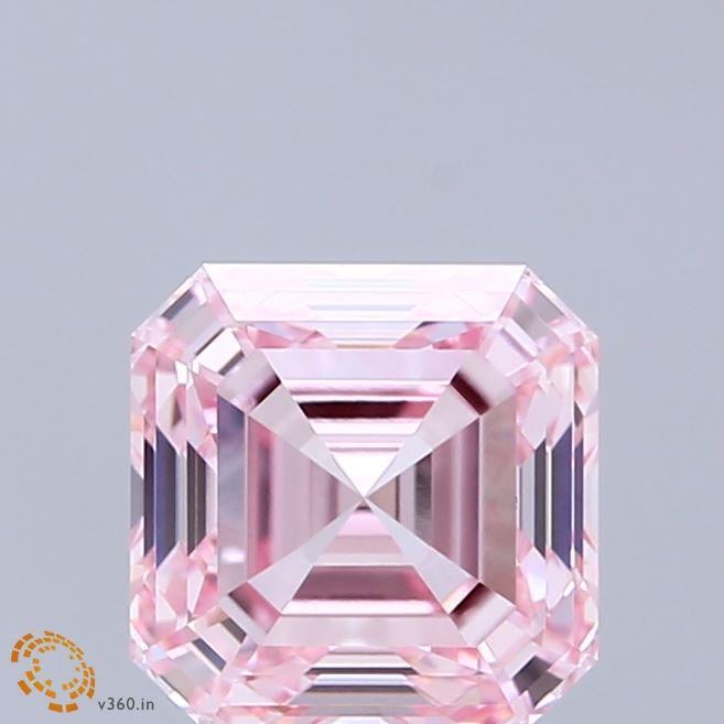 2.09 Ct. Fancy Intense Pink Asscher Lab Grown Diamond