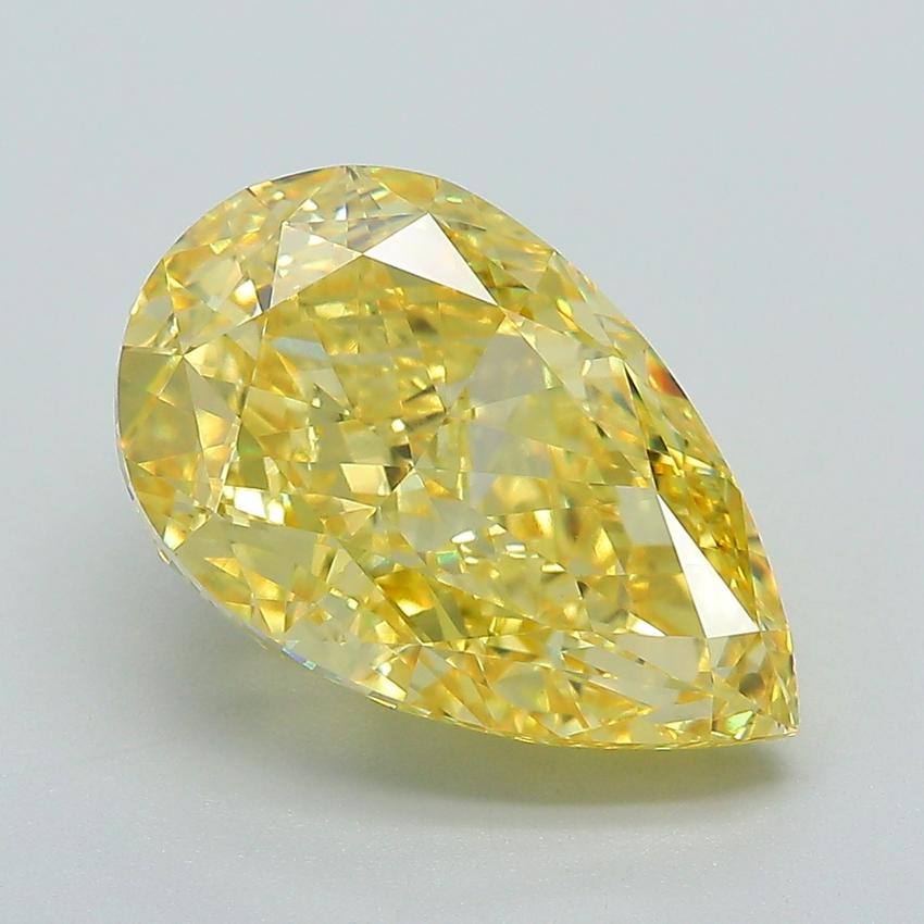 5.53 Ct. Fancy Vivid Yellow Pear Lab Grown Diamond