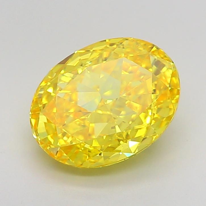 2.40 Ct. Fancy Vivid  Yellow Oval Lab Grown Diamond