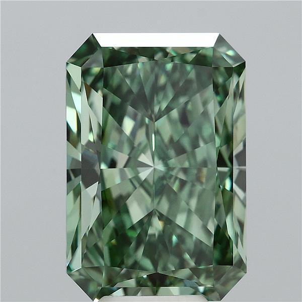 7.01 Ct. Fancy Vivid Green Radiant Lab Grown Diamond